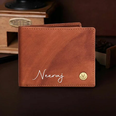Brown Customized Leather Wallet for Men I Ultra Strong Stitching I 6 Card Slots I 2 Currency &amp; 2 Secret Compartments I 1 Coin Pocket