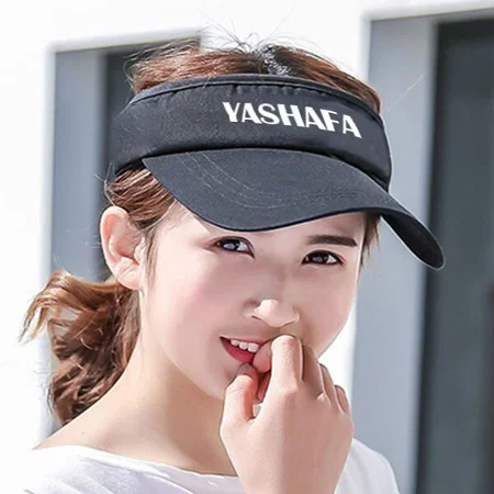 Black Visor Customized Printed Tennis Cap