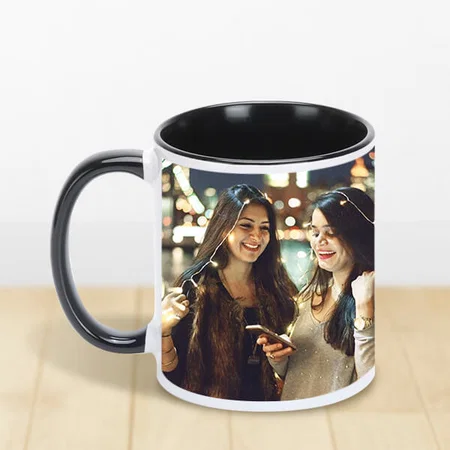 Black Customized Dual Tone Photo Printed Coffee Mug