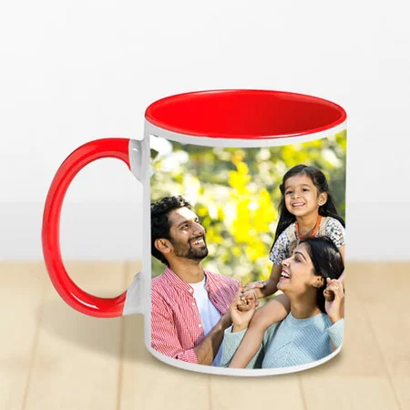 Red Customized Dual Tone Photo Printed Coffee Mug