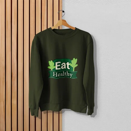 Olive Green Customized Photo Printed Sweatshirt