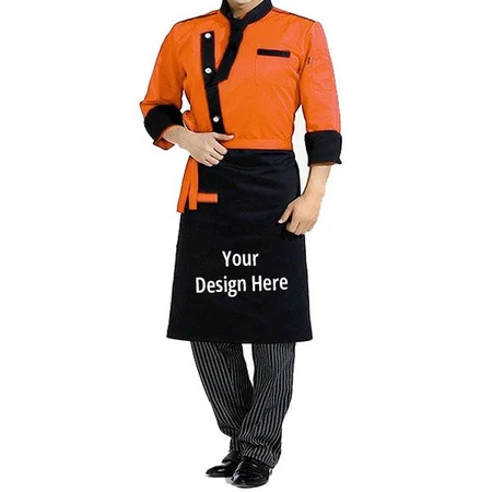 Black Orange Customized Waist Apron with Front Pocket