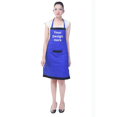 Royal Blue Customized Waterproof Kitchen Apron, Free Size