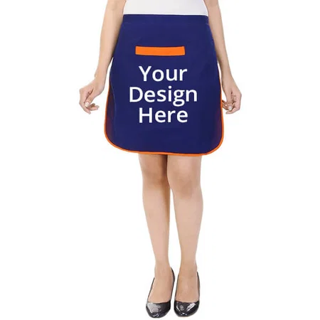 Blue Customized Women's Polyester Waterproof Korea Style Apron