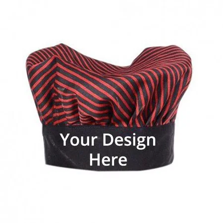 Red Customized Adjustable Strap Contrast Hat Cooking Cap
