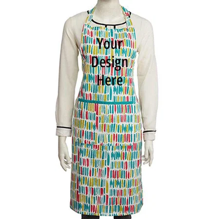 Multicolour Customized Cotton Kitchen Apron and Oven Glove Set