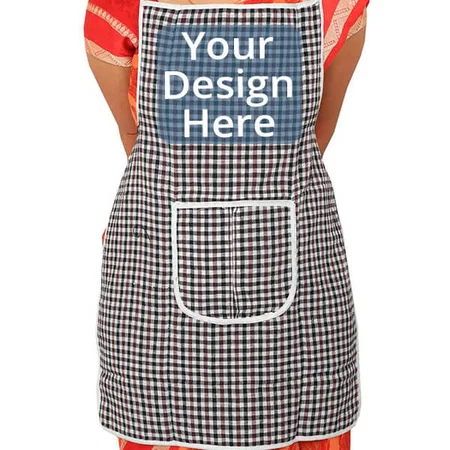 Check Designed Customized Cotton Reversible Apron