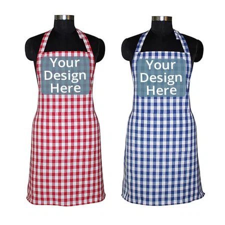 Red and Blue Customized Adjustable Buckle on Top Pack of 2 Aprons