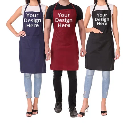 Multicolour Customized Unisex Kitchen Apron Pack of 3
