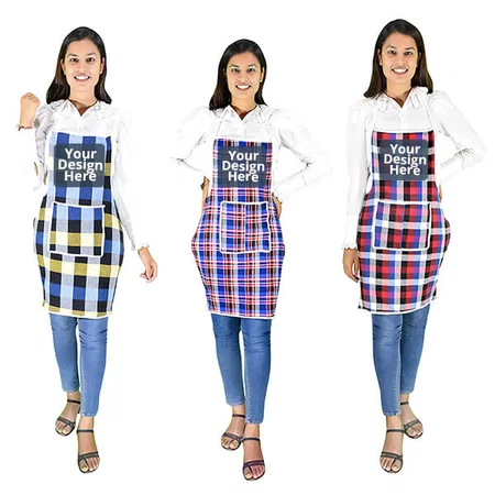 Multi Colour Customized Apron Pack of 3