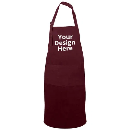 Maroon Customized Apron with Adjustable Strap