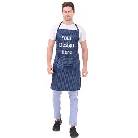Blue Customized Men Women Hotel Cafe Restaurants Catering Cooking Kitchen Chef Apron