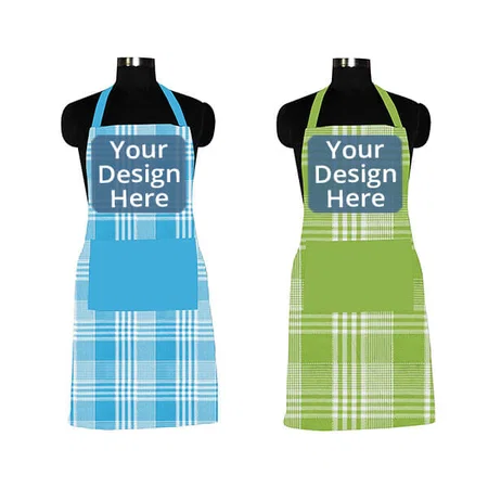 Blue and Green Customized Aprons Pack of 2