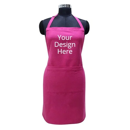 Pink Customized 100% Cotton Quality, Free Sized Apron