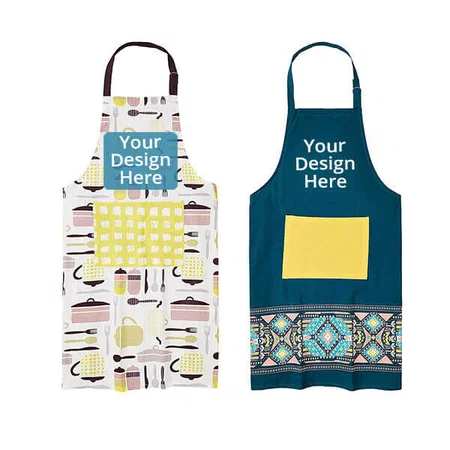 Utensils Designed Customized Adjustable Kitchen Apron Set of 2