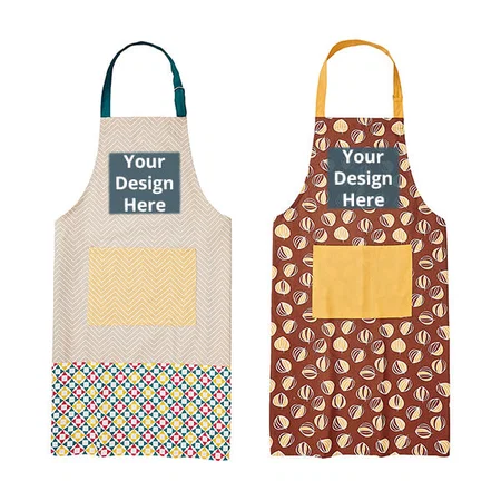 Multicolour Customized Cotton Adjustable Kitchen Apron (Set of 2)