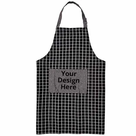 Grey Gridlines Customized Adjustable Kitchen Apron