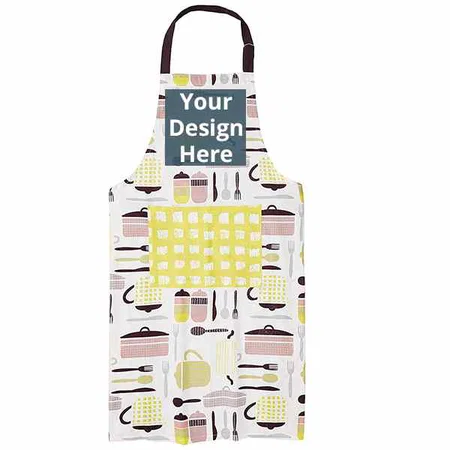 Yellow Customized Kitchen Apron and Oven Glove Set
