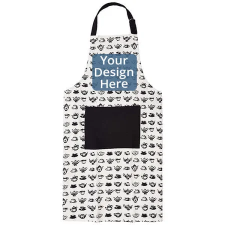 Black and White Customized Adjustable Kitchen Apron