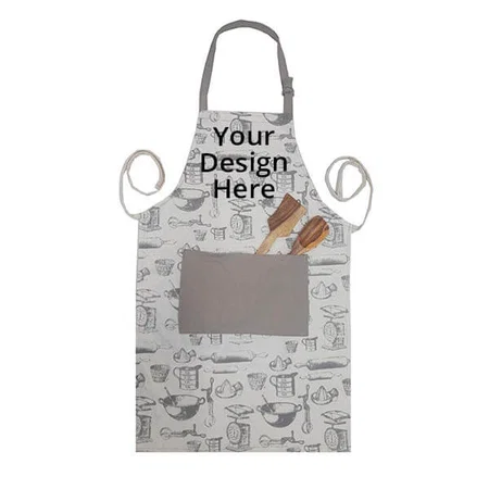 Grey Customized Stylish Unisex Apron with Pocket