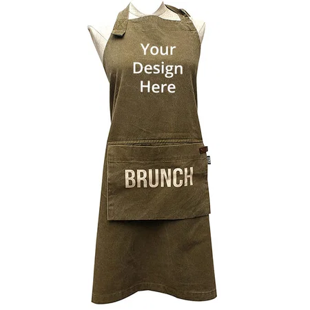 Brown Customized Denim Apron with Front Centre Pocket (80 x 80 cm)