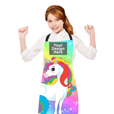 Unicorn Customized Waterproof Apron for Cooking, Baking, Painting (3 to 10 yrs)