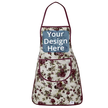 Multicoloured Customized Jute Unisex Apron with 1 Large Pocket