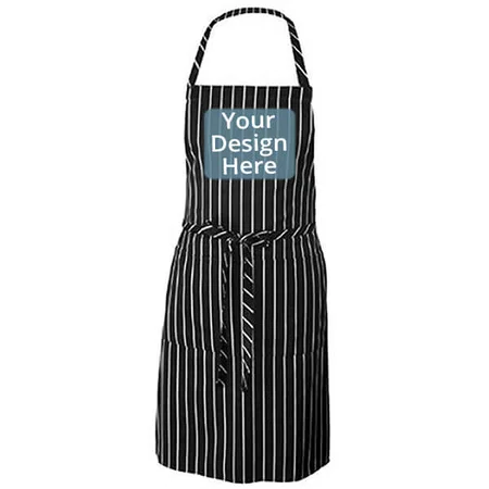 Black Customized Unisex Apron with Front Pocket