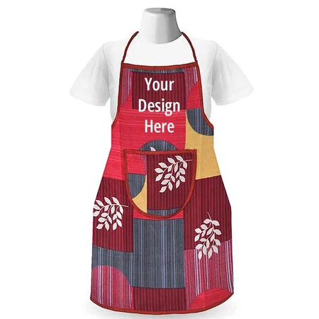 Multicolour Customized Oil Stain Resistant Unisex Cooking Apron with 1 Front Pocket