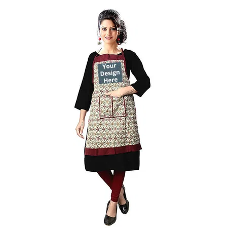 Red Customized Adjustable, Free Size, Cotton Flex Apron