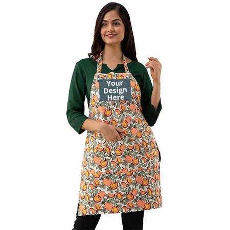Multicolour Customized Apron, Adjustable Bib with 3 Pockets