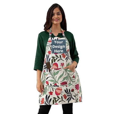Multicolour Customized Unisex Apron, Adjustable Bib with 3 Pockets