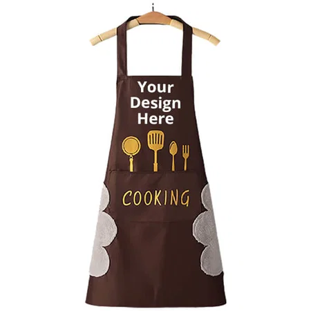 Brown Customized Apron with Pocket