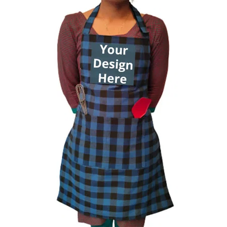 Blue Customized Adjustable Waterproof Kitchen Apron