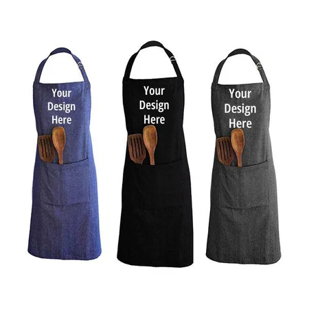 Multi-Color Customized Cotton Kitchen Apron, Free Size (Set of 3)