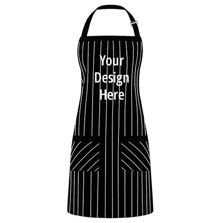 Black Customized Cotton Chef Apron