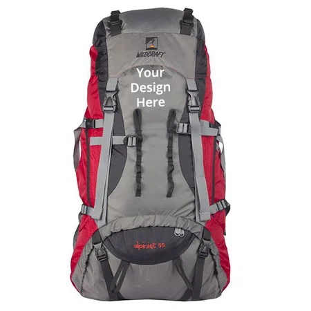 Red Customized Wildcraft Alpinist 55 Litres Rucksack