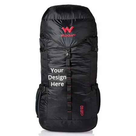 Black Customized wildcraft 60 litres Rucksack