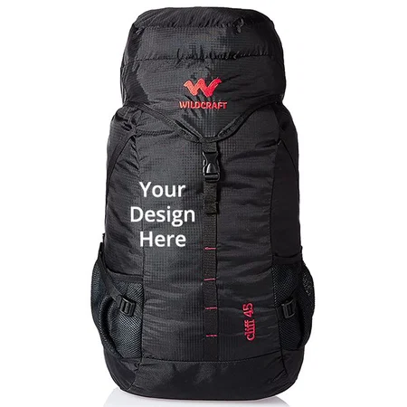 Black Customized Wildcraft 45 Litres Rucksack