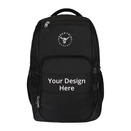Black Customized 28L Laptop Backpack, 15.6" Laptop Compartment