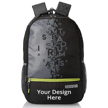 Black Customized American Tourister 32 Ltrs Casual Backpack