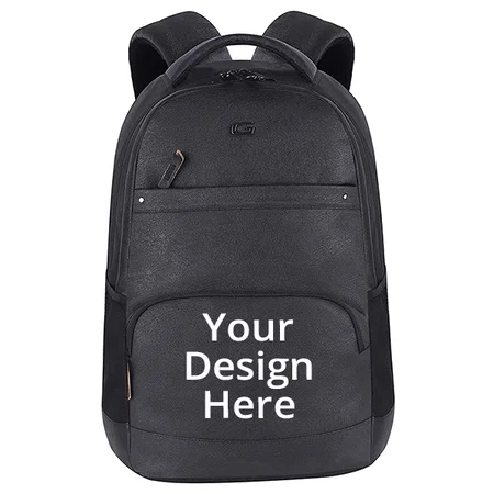 Black Customized Gear Vintage2 Anti Theft Faux Leather 28 Ltrs Laptop Backpack