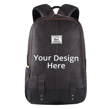 Brown Customized Gear Faux Leather 18 inch 48 cms Laptop Backpack