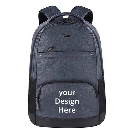 Navy Blue, Black Customized Gear Vintage2 Anti Theft Faux Leather 28 Litres Laptop Backpack