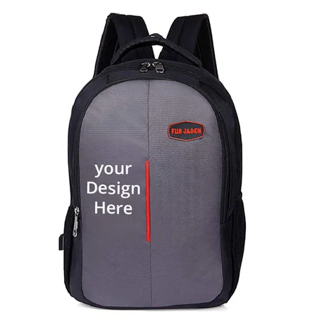 Grey Customized 15.6 Inch Laptop Backpack 25 Litres with USB Charging Port
