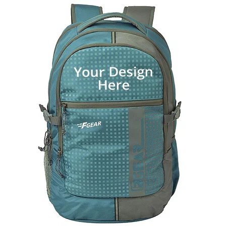 Aqua Blue, Grey Customized F Gear Blow Laptop Backpack with Rain Cover 32 Litres