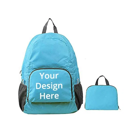 Blue Customized Multipurpose Travel Backpack Foldable Lightweight Waterproof Travel Backpack Bag Sports & Hiking and Picnic Bag Trekking Bag Portable Bag