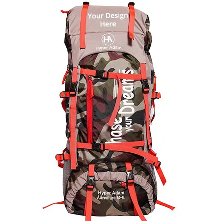 Grey Customized 65 Litre Rucksack Hiking Trekking Bag Travel Backpack For Outdoor Sport Camping Rucksack