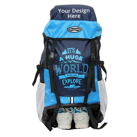 Sky Blue Customized POLESTAR Xplore 55 L Hiking/ Trekking/ Camping/ Travelling Rucksack Backpack