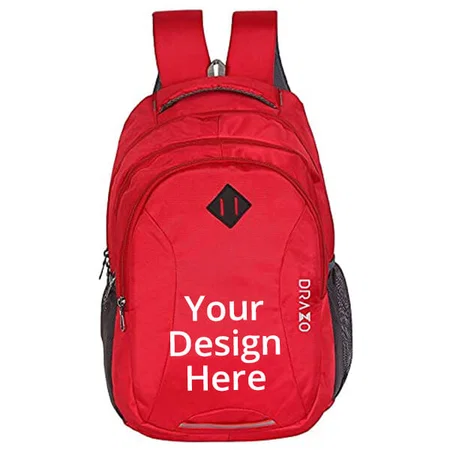 Red Customized 35 Liters Casual Water Resistant 15.6 inch Laptop Bag / School Backpack for Men Women Boys Girls/Office School with Rain Cover